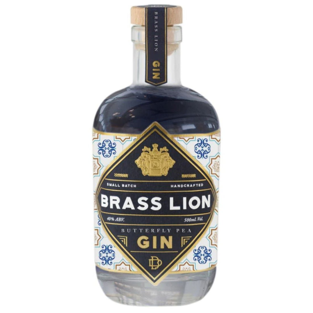 Brass Lion Butterfly Pea Gin