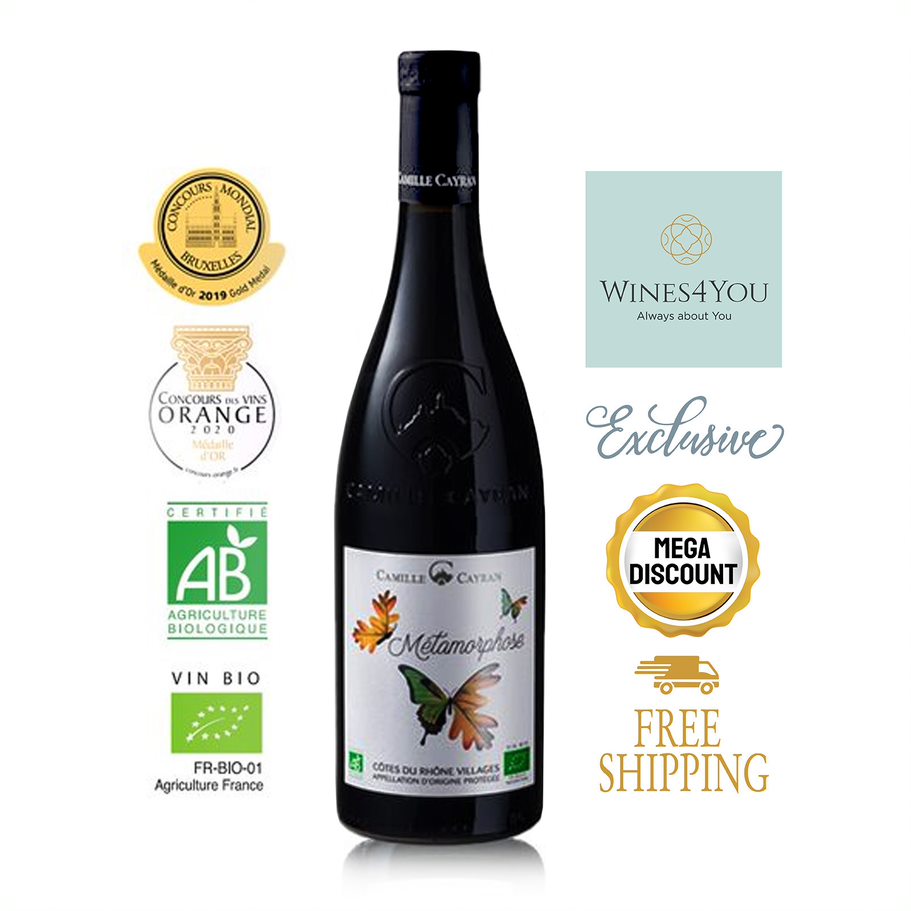 Camille Cayran Metamorphose Cotes du Rhone Villages Rouge Organic France Red Wine 2022